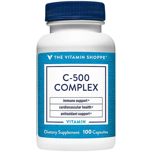 فيتامين سي كومبلكس 500 ملجم مع بيوفلافونويد 139 ملجم 100 كبسولة The Vitamin Shoppe C Complex (Best Before 01-08-2025)