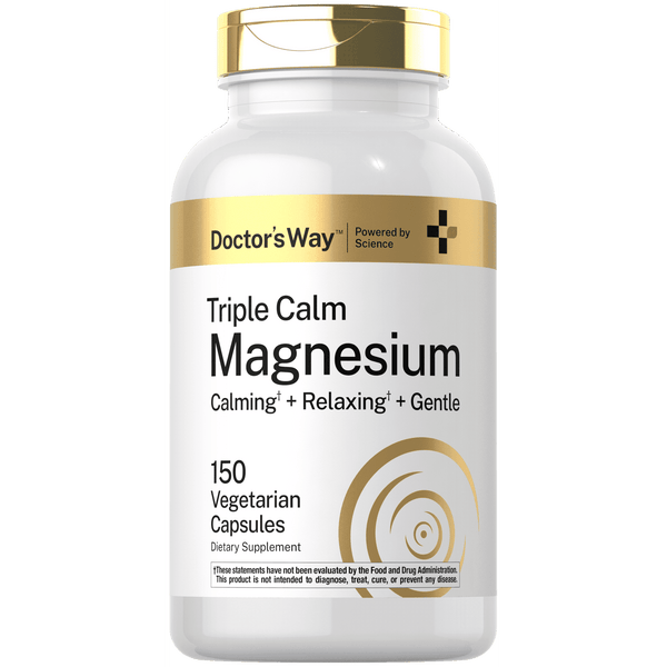 مغنيسيوم كومبلكس جرعة قصوى 200 ملغم جلايسينيت + ستريت + ماليت 150 كبسولة Doctor's Way Triple Magnesium Complex Citrate, Glycinate, & Malate Non-GMO (Best Before 01-01-2028)