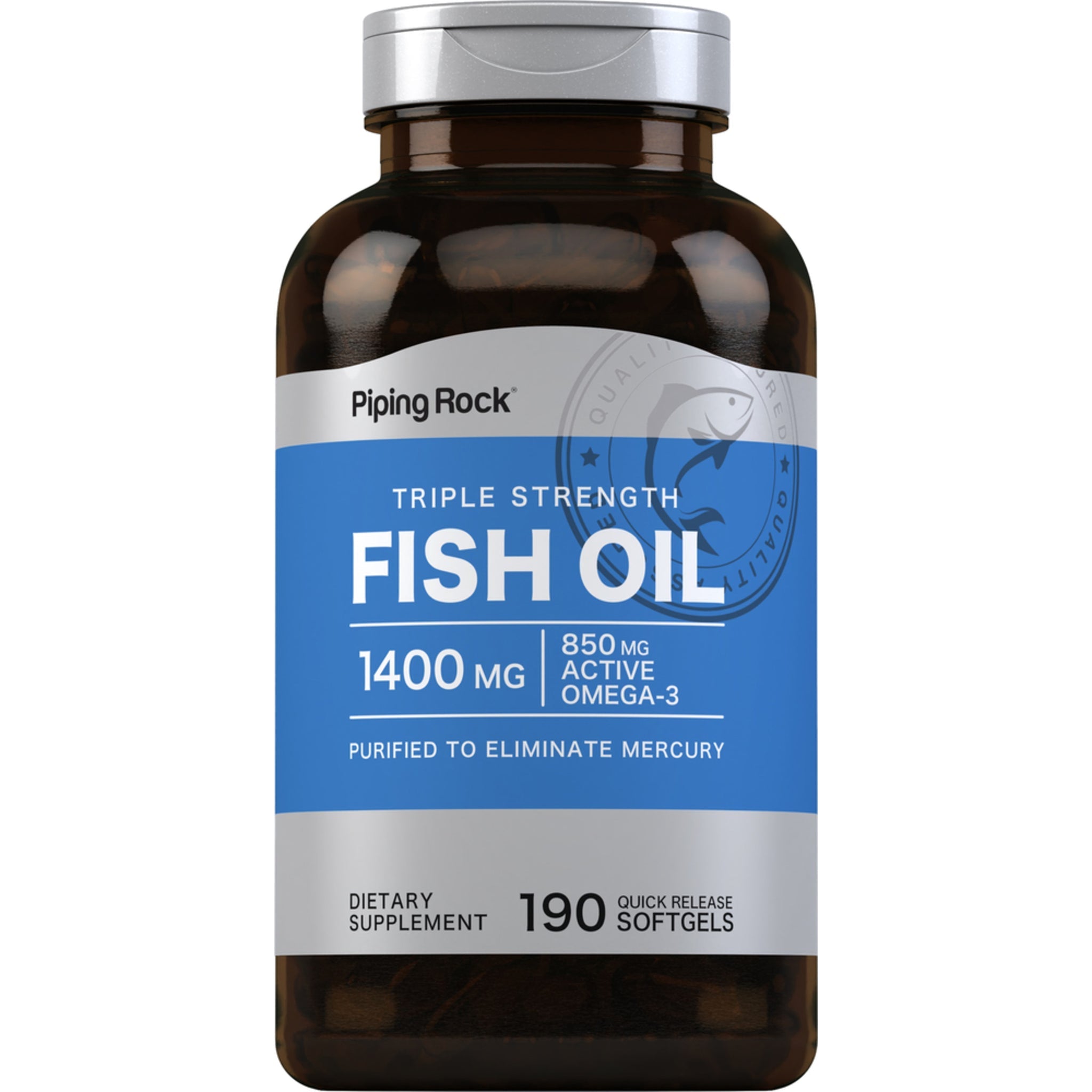 أوميجا 3 زيت السمك 1400 ملجم 190 حبة PipingRock Omega-3 Fish Oil Lemon Flavor EPA 501-731 & DHA 195-323 Non-GMO (Best Before 01-05-2029)