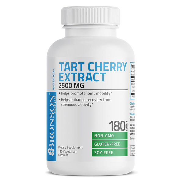 خلاصة الكرز الحامض يعادل 2500 ملجم 180 كبسولة Bronson Tart Cherry Extract Non-GMO (Best Before 01-11-2026)