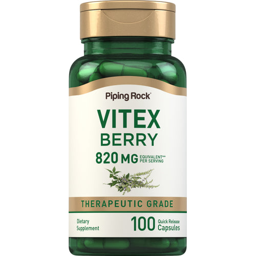 خلاصة فيتكس - كف مريم تعادل 820 ملجم 100 كبسولة PipingRock Vitex (Chasteberry Fruit) (Best Before 01-12-2027)