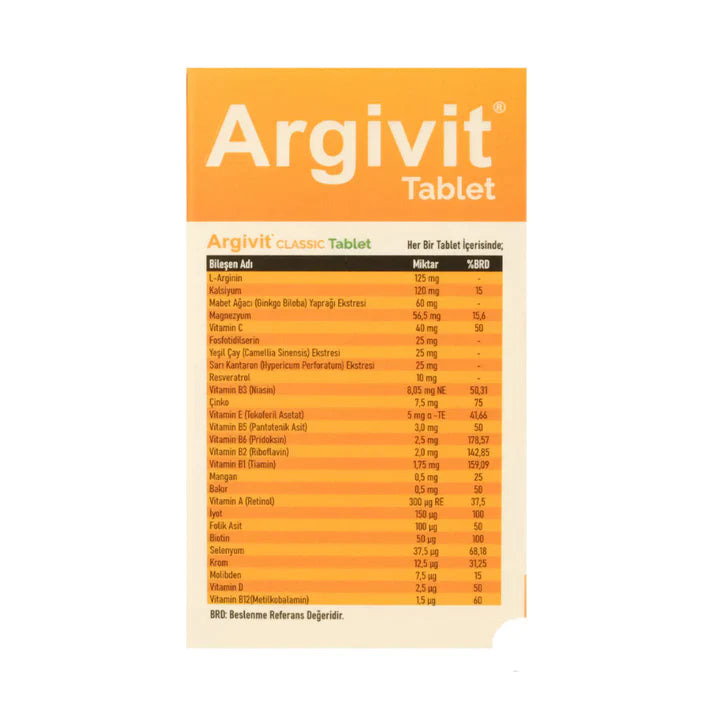 (منتج تركي) Argivit Classic 30 tablet (Best Before 01-12-2026) (منتج تركي) Argivit Classic 30 tablet (Best Before 01-12-2026)