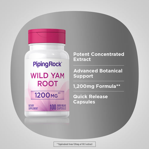 خلاصة جذور اليام البرية يعادل 1200 ملجم، 100 كبسولة PipingRock Wild Yam Root (Best Before 01-03-2028) خلاصة جذور اليام البرية يعادل 1200 ملجم، 100 كبسولة PipingRock Wild Yam Root (Best Before 01-03-2028)