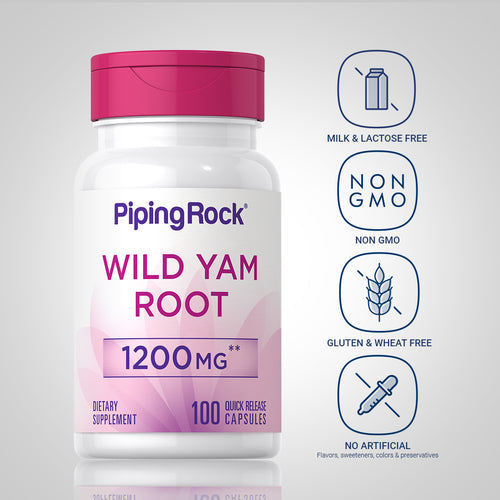 خلاصة جذور اليام البرية يعادل 1200 ملجم، 100 كبسولة PipingRock Wild Yam Root (Best Before 01-03-2028) خلاصة جذور اليام البرية يعادل 1200 ملجم، 100 كبسولة PipingRock Wild Yam Root (Best Before 01-03-2028)