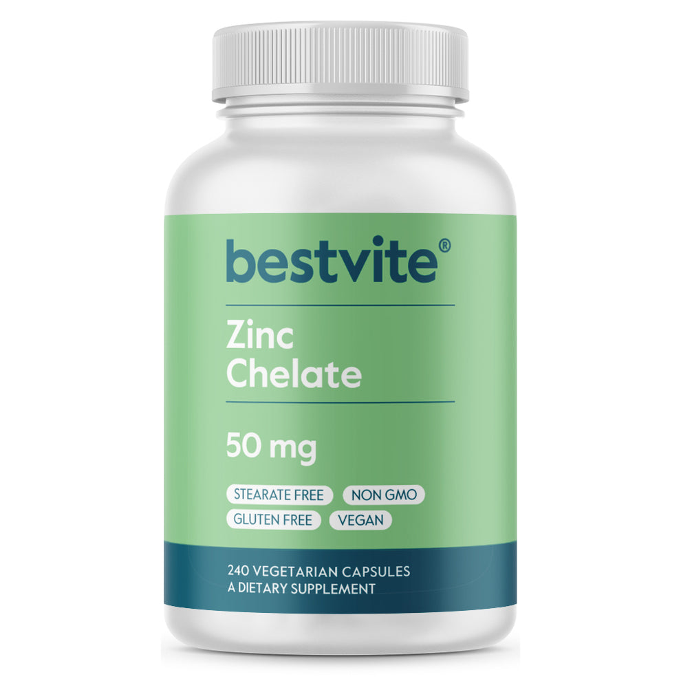 زنك كليتد 50 ملجم 240 كبسولة Bestvite Zinc Chelate Non-GMO (Best Before 01-03-2026)