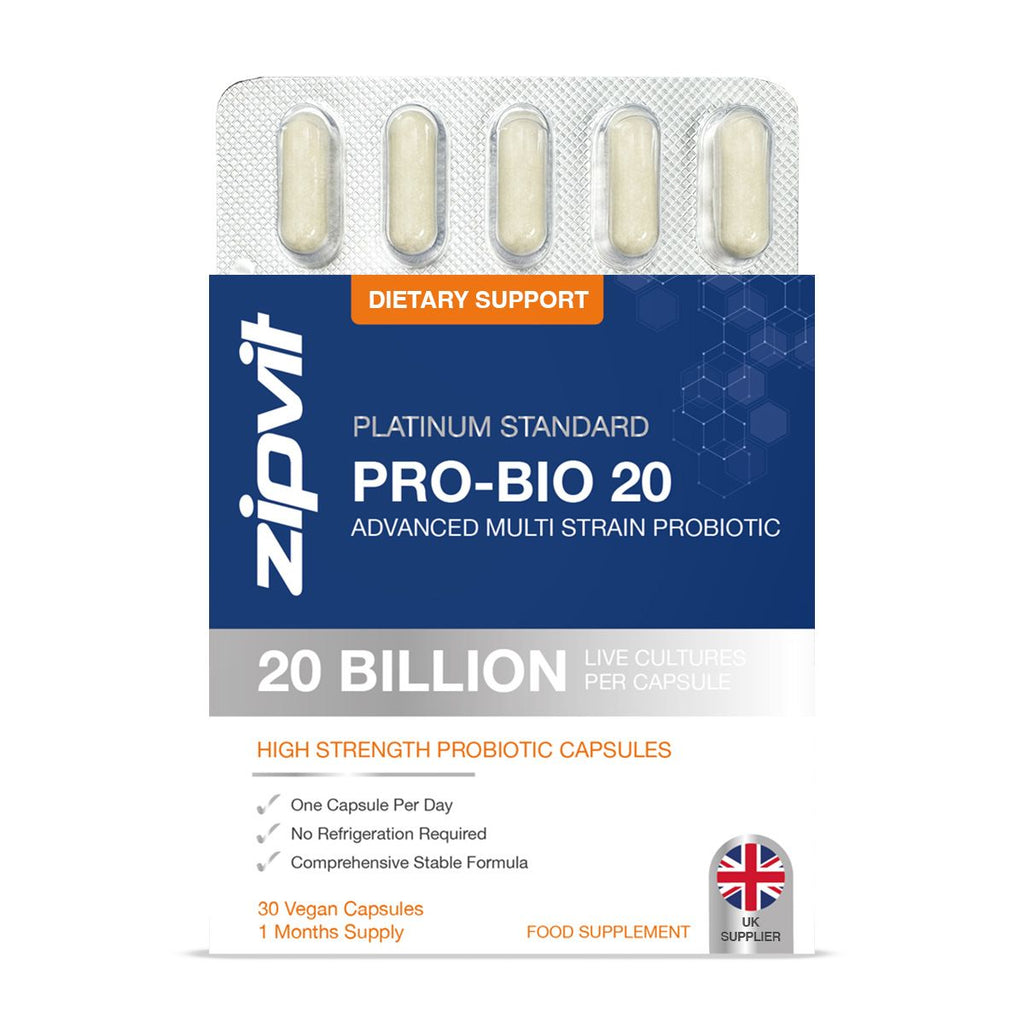 بروبيوتك (بكتيريا نافعة) 20 مليار 3 سلالات 30 كبسولة Zipvit Pro-Bio 20 Probiotic 20 Billion CFU (Best Before 01-11-2025)
