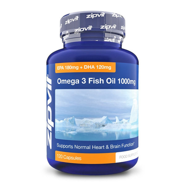 أوميجا 3 زيت السمك 1000 ملجم درجة دوائية 120 حبة zipvit Omega 3 Fish Oils EPA 180 & DHA 120 (Best Before 01-10-2026)