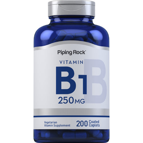 فيتامين ب1 (ثيامين) 250 ملجم 200 قرص PipingRock Vitamin B1 (Thiamin) Non-GMO (Best Before 01-09-2026)
