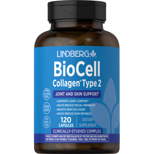 بيوسيل كولاجين النوع الثاني 300 ملجم مع حمض الهيالورونيك مع كوندرويتين 120 كبسولة Lindberg BioCell Collagen (Best Before 01-02-2027)