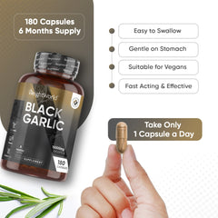 خلاصة ثوم أسود معتق مخمر يعادل 15000 ملجم 180 كبسولة (منتج اوروبي) Weightworld Black Garlic 20:1 With Allicin & S-Allyl Cysteine (Best Before 01-04-2027)