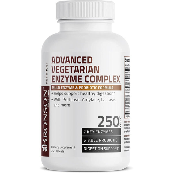 إنزيمات هاضمة نباتية متقدمة كومبلكس 250 كبسولة Bronson Advanced Vegetarian Digestive Enzyme Complex™ (Best Before 01-04-2027)