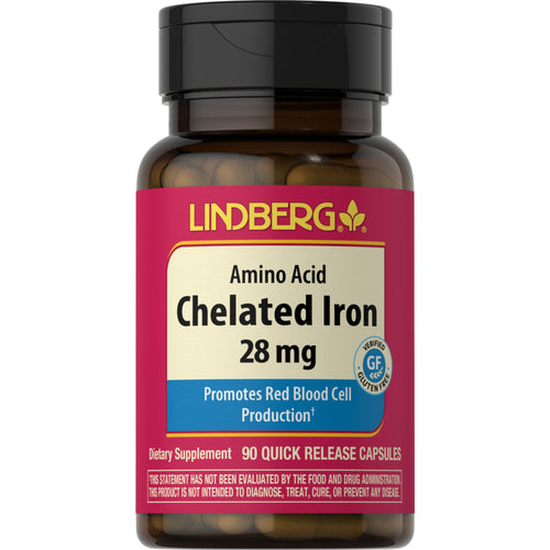 حديد كليتد 28 ملجم 90 كبسولة LINDBERG Amino Acid Chelated Iron (Best Before 01-06-2027)