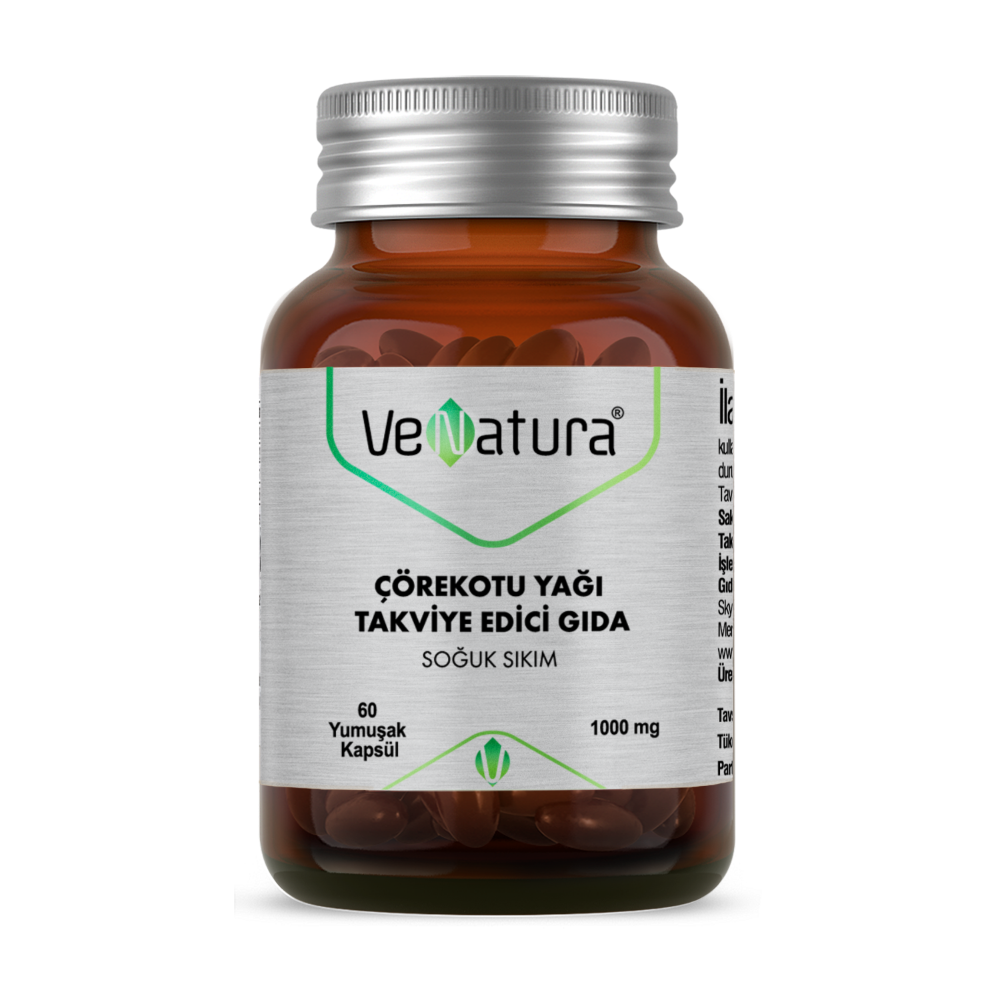 زيت الحبة السوداء (حبة البركة) بالقوة المضاعفة، 1000 ملجم 60 حبة (منتج تركي) Venatura Black Cumin Seed Oil (Best Before 01-11-2027)