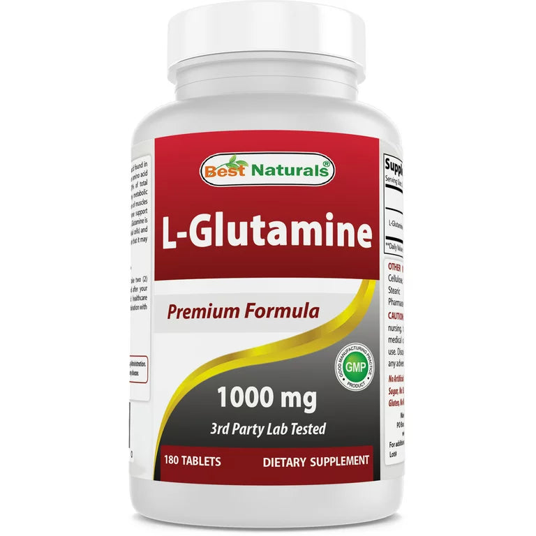 ل جلوتامين 1000 ملغم 180 قرص Best Naturals L-Glutamine (Best Before 01-03-2026)
