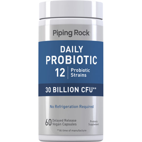 بروبيوتيك (بكتيريا نافعة) 30 مليار وحدة 60 كبسولة PipingRock Daily Probiotic (Best Before 01-07-2026)