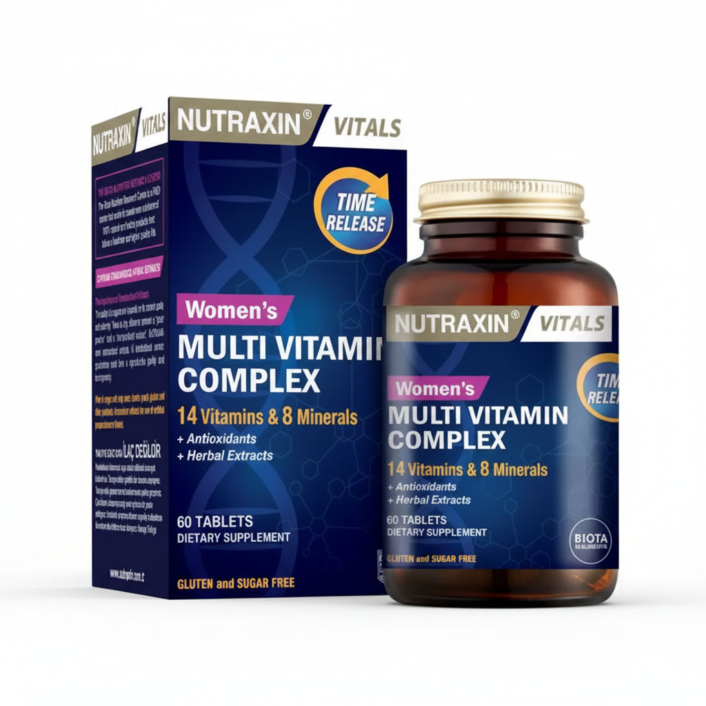 فيتامينات متعددة للنساء 60 قرص (منتج تركي) Nutraxin Womens Multivitamin Complex (Best Before 01-06-2029)