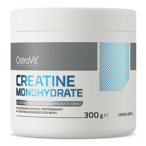 كرياتين مونوهيدرات بودرة بنكهة التفاح الاخضر 300 جم (منتج اوروبي) OstroVit Creatine Monohydrate green apple (Best Before 16-10-2027)