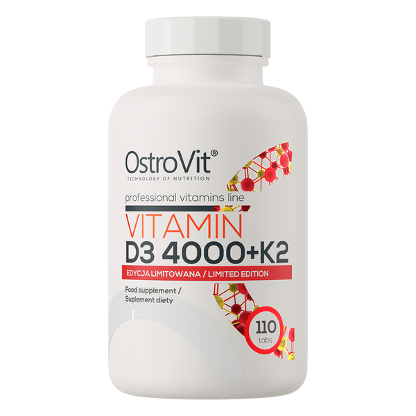 فيتامين د3 + ك2 4000 وحدة مع ك2 100 مكجم 110 قرص (منتج اوروبي) OstroVit Vitamin D3 + K2 (Best Before 19-07-2027)