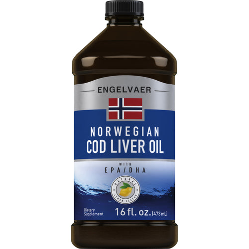 زيت كبد الحوت نرويجي سائل غني بأحماض أوميغا 3 الدهنية مع فيتامينات أ و د 473 مل Engelvaer Norwegian Cod Liver Oil (Natual Lemon Flavor) With Vitamin A & D Rich in Omega 3 Fatty Acids EPA 320 & DHA 410 (Best Before 01-12-2027)