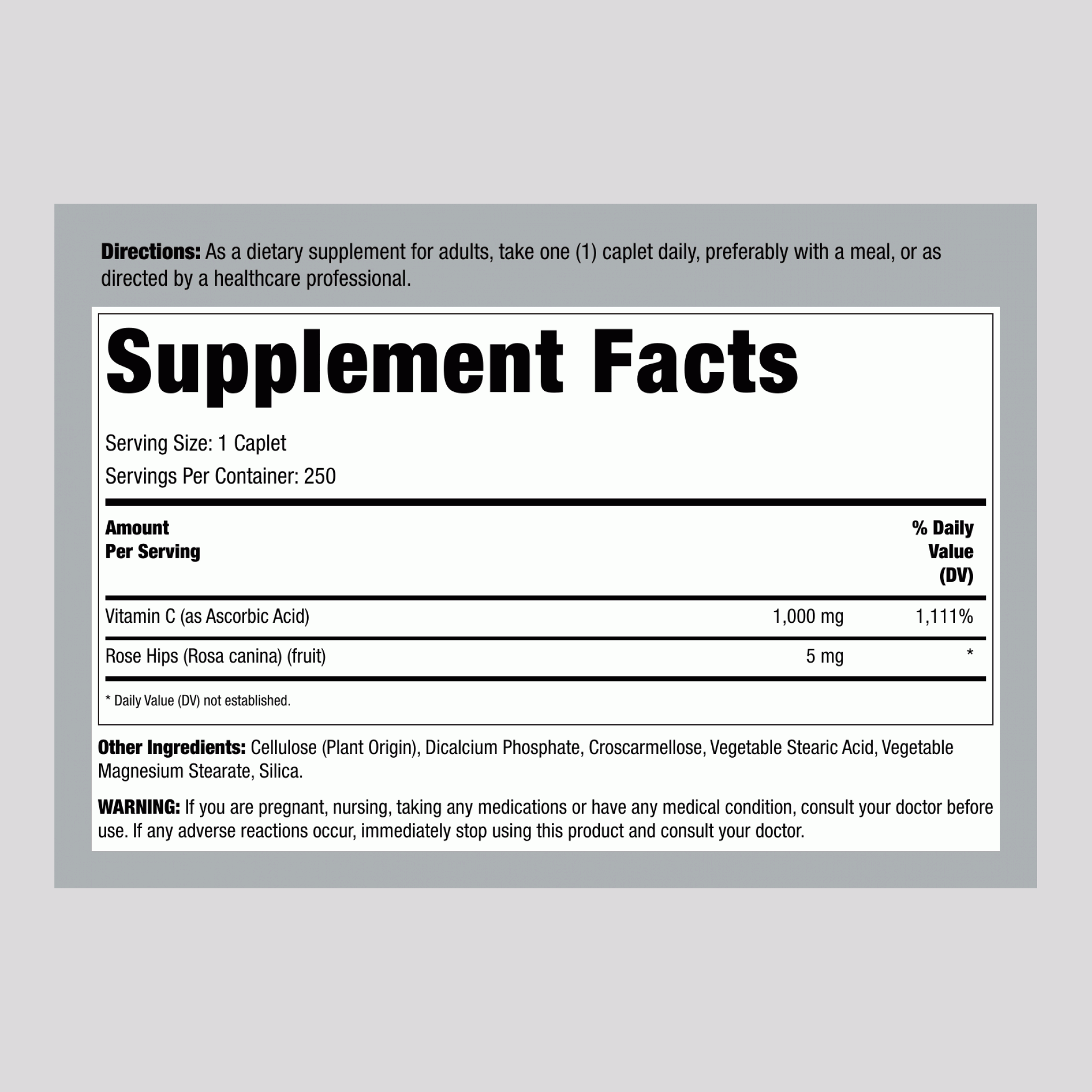فيتامين سي 1000 ملجم مع ثمر الورد 250 قرص Rite Aid Vitamin C with Rose Hips (Best Before 01-03-2027)