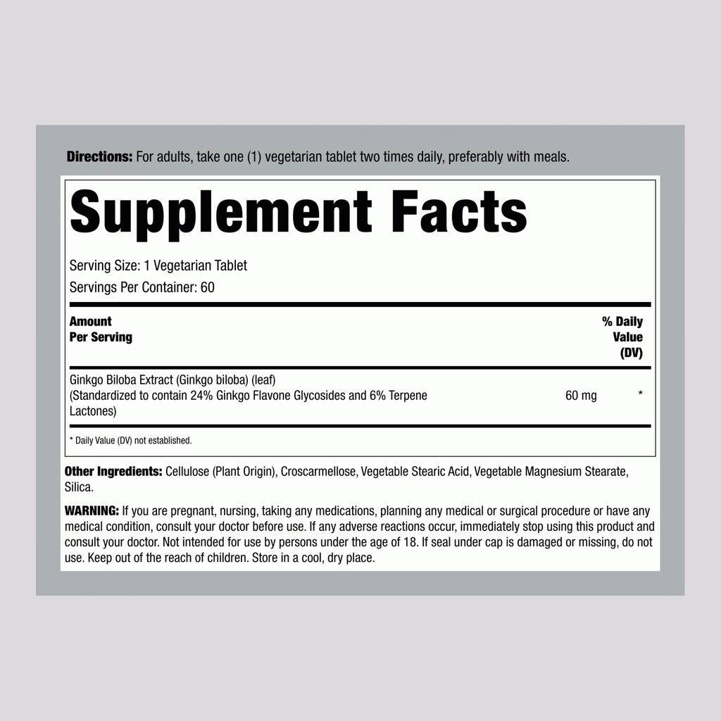 خلاصة الجنكة ( جنكو بيلوبا ) 60 ملجم 60 قرص Lindberg Ginkgo Biloba Standardized Extract (Best Before 01-07-2027) خلاصة الجنكة ( جنكو بيلوبا ) 60 ملجم 60 قرص Lindberg Ginkgo Biloba Standardized Extract (Best Before 01-07-2027)