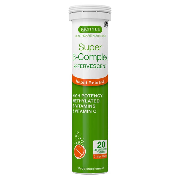 فيتامين ب كومبلكس مع فيتامين سي 20 قرص Igennus Effervescent Super B-Complex B vitamins & Vitamin C (Best Before 01-03-2027)