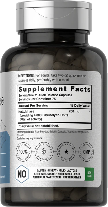 ناتوكيناز 2000 وحدة 150 كبسولة Horbäach Nattokinase 2000 FU (Best Before 01-05-2028)