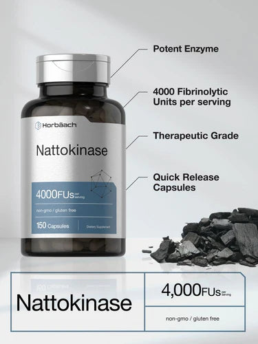 ناتوكيناز 2000 وحدة 150 كبسولة Horbäach Nattokinase 2000 FU (Best Before 01-12-2027) ناتوكيناز 2000 وحدة 150 كبسولة Horbäach Nattokinase 2000 FU (Best Before 01-12-2027)