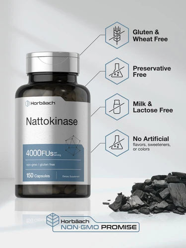 ناتوكيناز 2000 وحدة 150 كبسولة Horbäach Nattokinase 2000 FU (Best Before 01-12-2027) ناتوكيناز 2000 وحدة 150 كبسولة Horbäach Nattokinase 2000 FU (Best Before 01-12-2027)