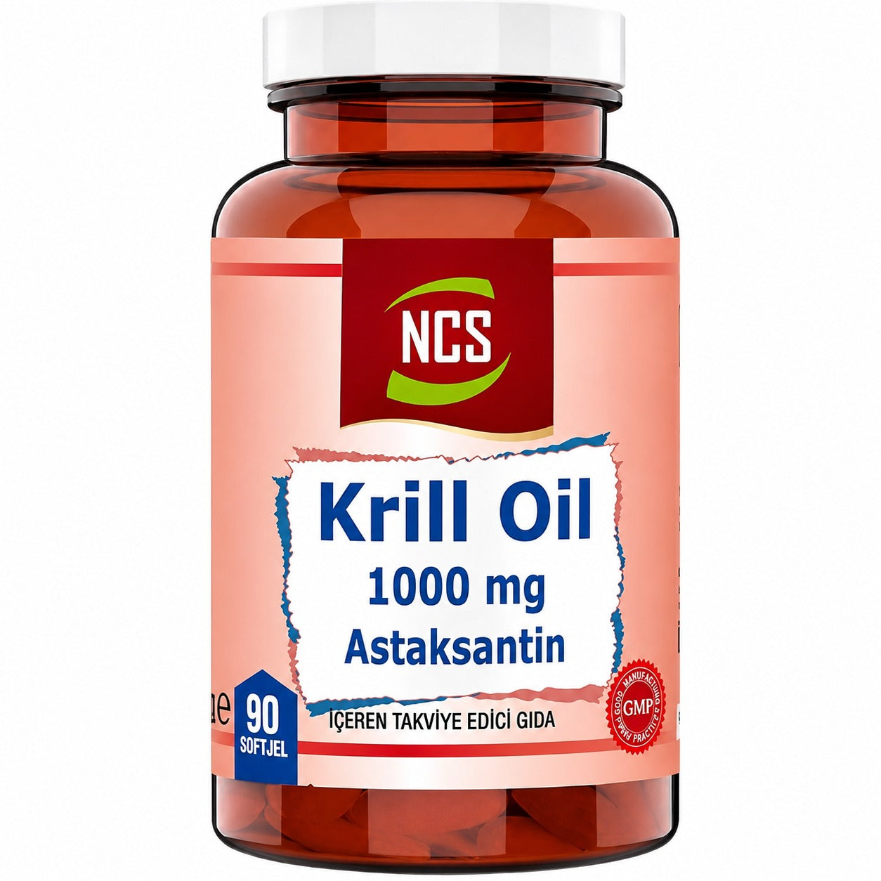 زيت كريل 500 ملجم + أستازانتين 1000 ميكرو 90 كبسولة (منتج تركي) Ncs Krill Oil and Astaxanthin (Best Before 01-01-2027)