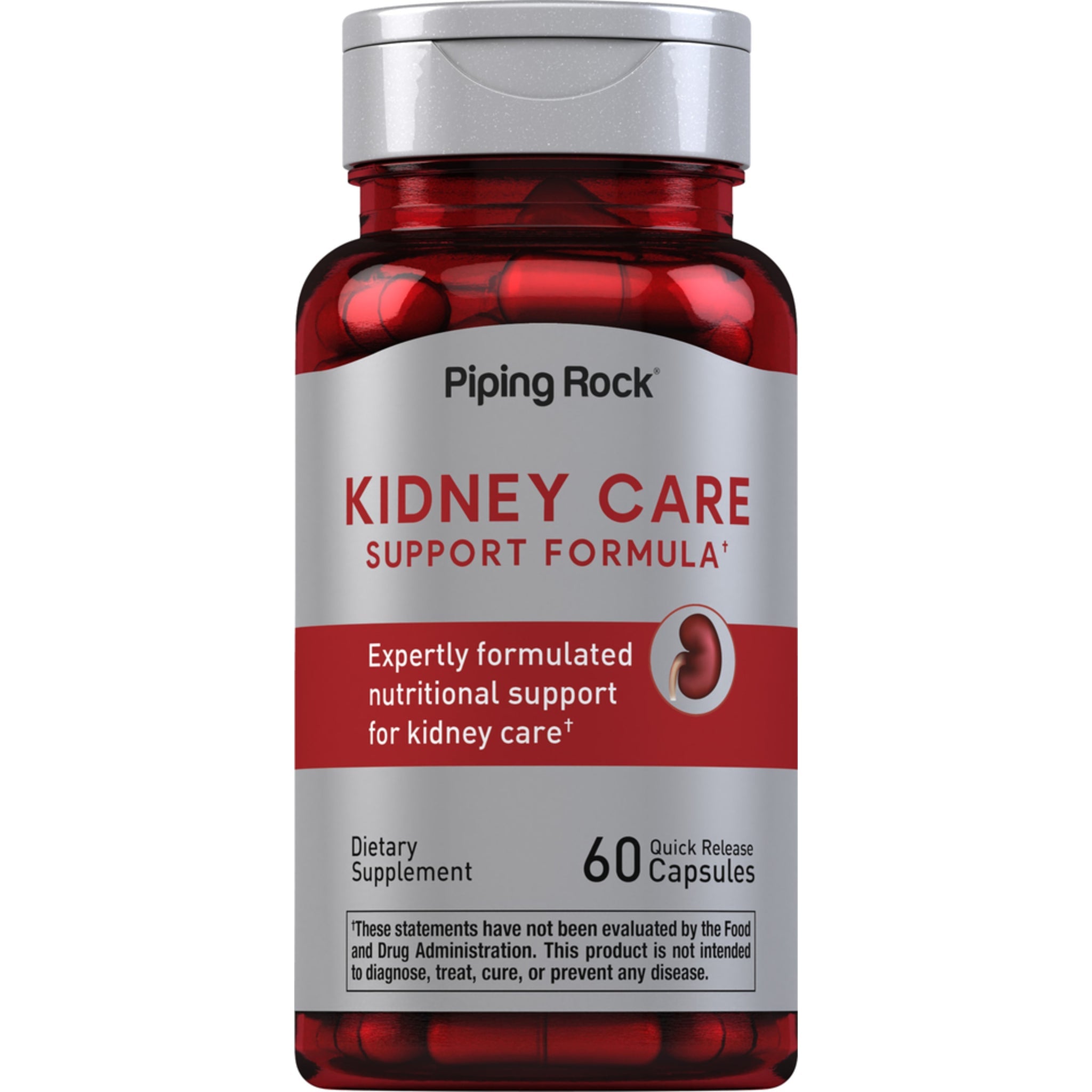 تركيبة الكلى (خلاصة توت بري يعادل 25000 ملجم + فيتامين سي + 4 أعشاب) 60 كبسولة PipingRock Kidney Care Cleanse (Best Before 01-10-2028)