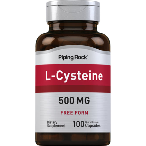 ل-سيستين 500 ملجم 100 كبسولة PipingRock L-Cysteine Non-GMO (Best Before 01-12-2026)