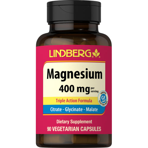 مغنيسيوم كومبلكس 200 ملجم ( ستريت + ماليت + جلايسينيت ) 90 كبسولة Lindberg Magnesium (Triple-Action) Complex Non-GMO (Best Before 01-08-2028)