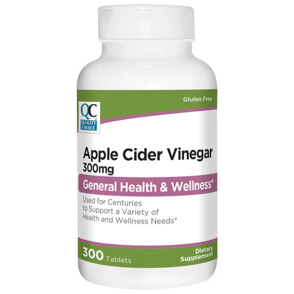 خل التفاح 300 ملجم 300 قرص Quality Choice Apple Cider Vinegar (Best Before 01-10-2025)