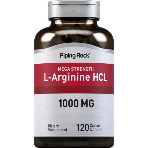 ل-ارجينين قوة فائقة 1000 ملجم 120 قرص PipingRock Mega Strength L-Arginine HCL (Best Before 01-07-2027)