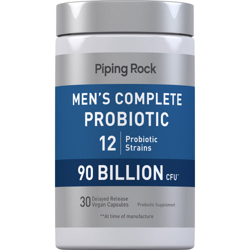 بروبيوتيك للرجال 90 مليار وحدة 12 سلالة 30 كبسولة PipingRock Men's Complete Probiotic (Best Before 01-09-2027)