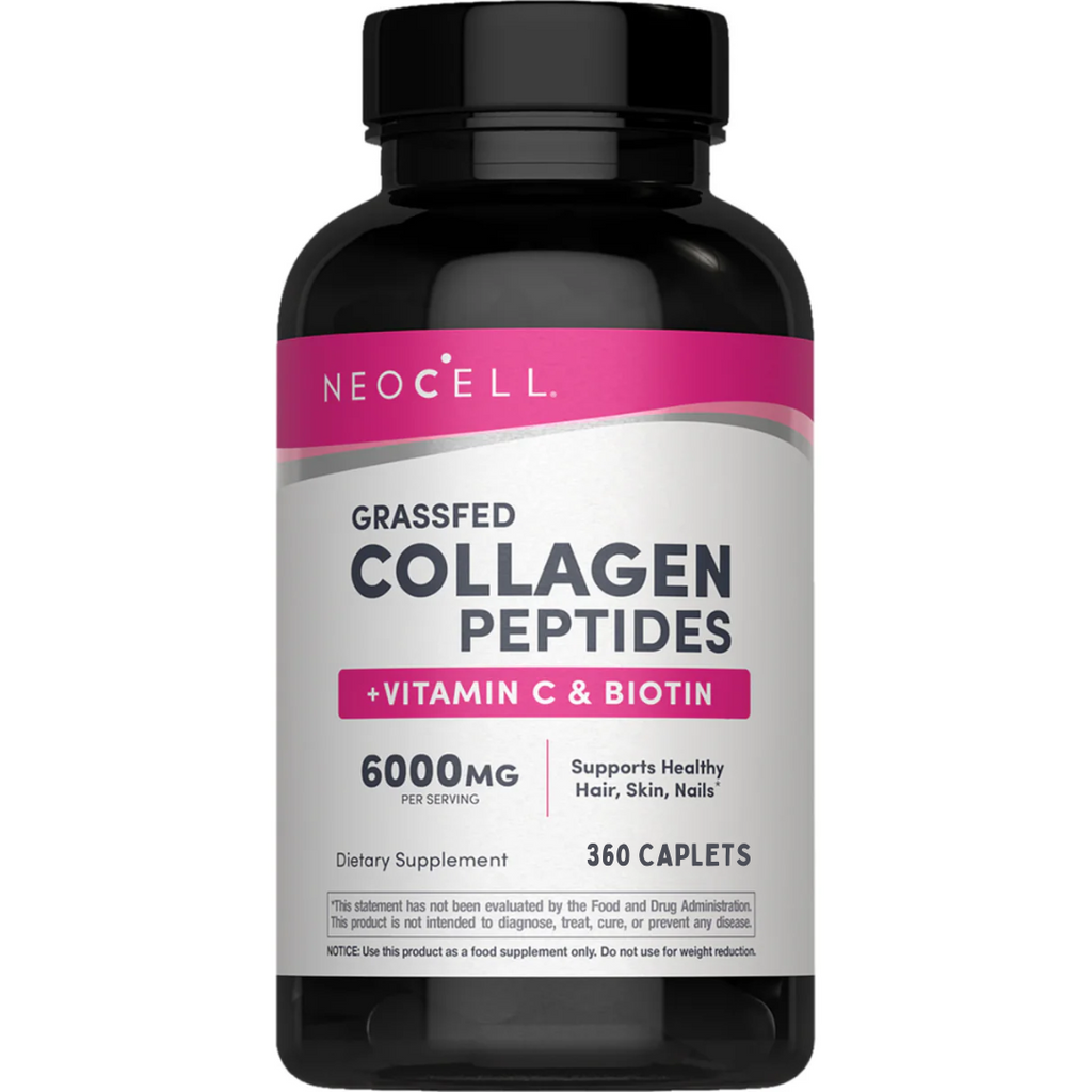 كولاجين بيبتايد 1000 ملغم + فيتامين سي + بيوتين 360 قرص NeoCell, Grassfed Collagen Peptides + Vitamin C & Biotin (Best Before 01-03-2028)