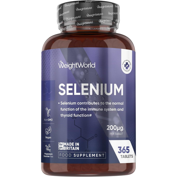 سيلينيوم أعلى امتصاص (سيلينومثيونين) 200 مكجم 365 قرص (منتج اوروبي) WeightWorld Selenium L-Selenomethionine (NON-GMO) (Best Before 01-10-2027)