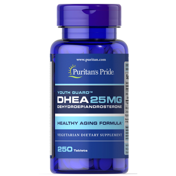 Puritan's Pride DHEA, Anti-Aging 25 mg 250 Tablets (Best Before 01-04-2028)