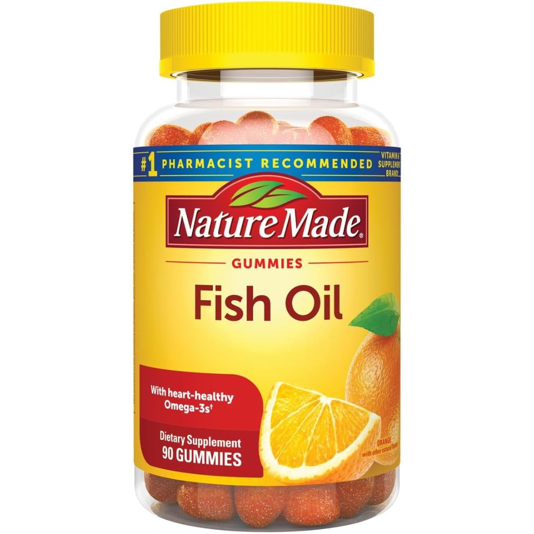 اوميجا 3 زيت السمك 200 ملجم مع فيتامين سي 90 حبة سوس Nature Made Fish Oil Omega 3 Gummies (Best Before 01-10-2026)