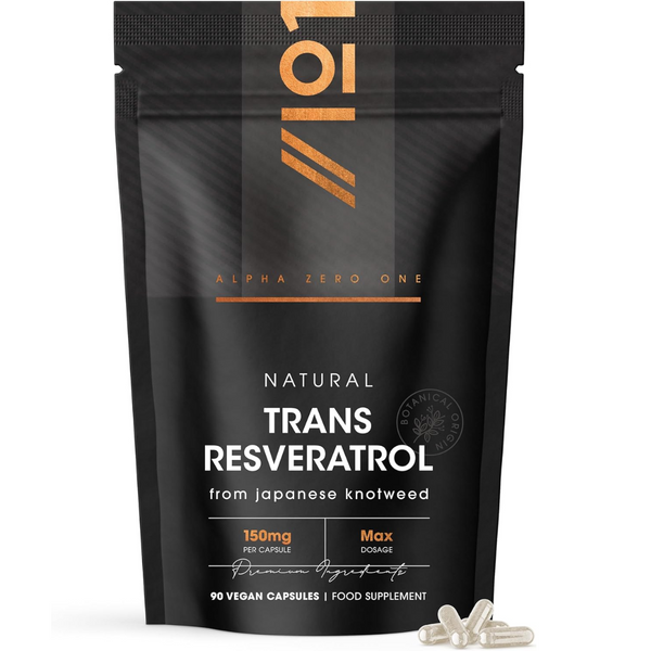 ريسفيراترول طبيعي 150 ملجم 50% ترانس 90 كبسولة ALPHA01 Natural Trans Resveratrol (Best Before 01-03-2028)