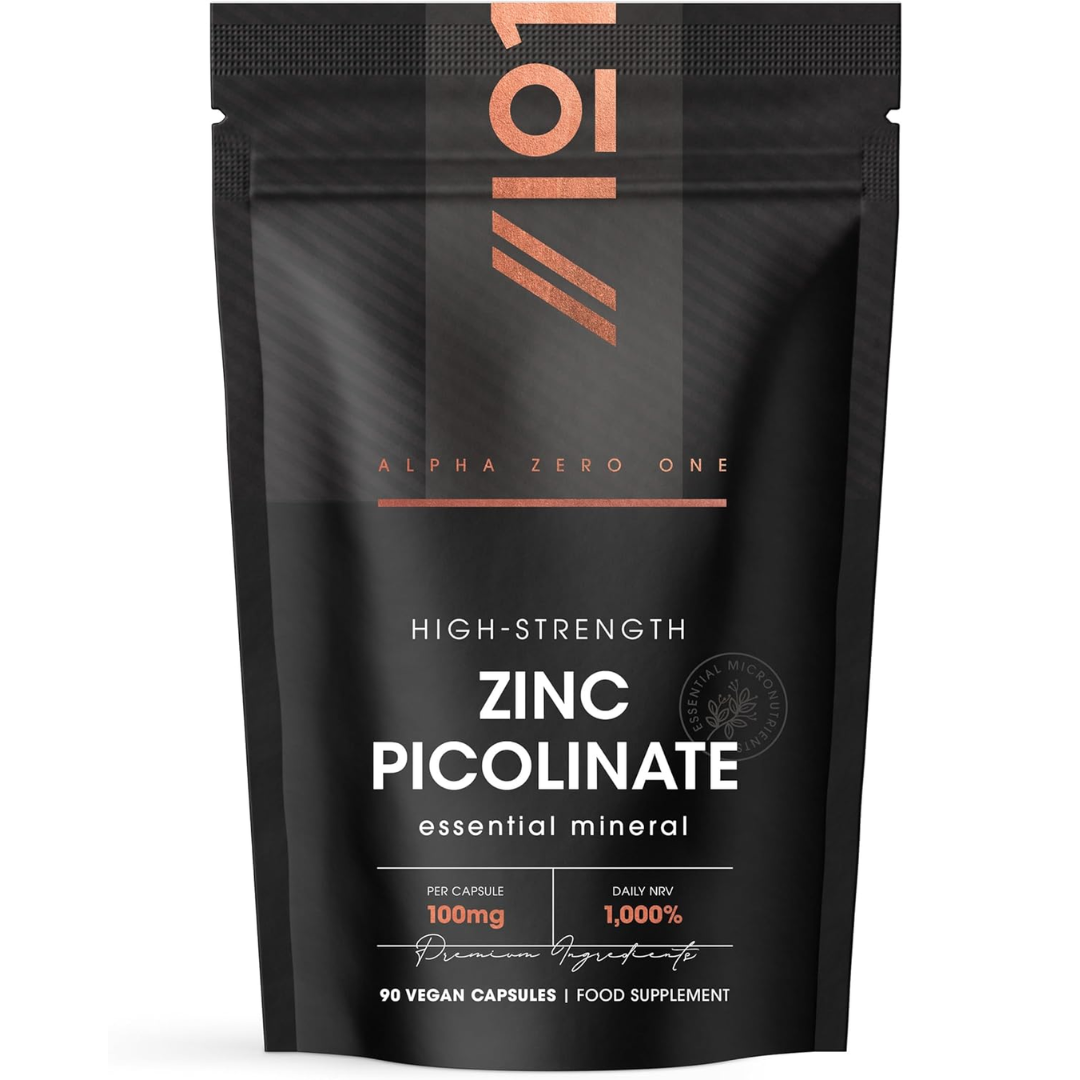 زنك بيكولينات بالقوة القصوى 100 ملجم 90 كبسولة ALPHA01 Zinc Picolinate (Best Before 01-05-2028)