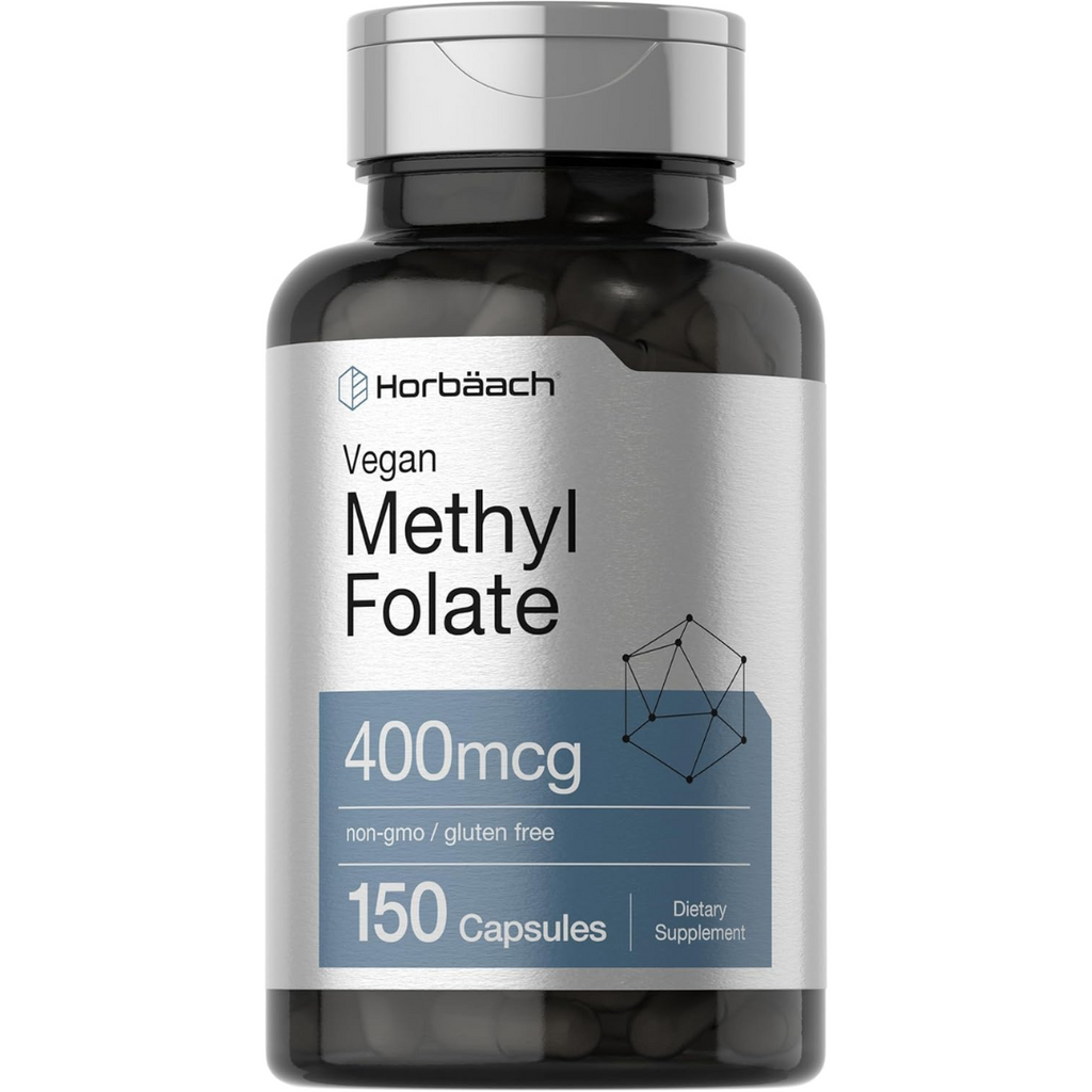 حمض الفوليك ميثيل (ب9) 400 مكجم 150 كبسولة Horbäach Methyl Folate (Vitamin B9 / folic acid ) (Non-GMO) (Best Before 01-09-2027)