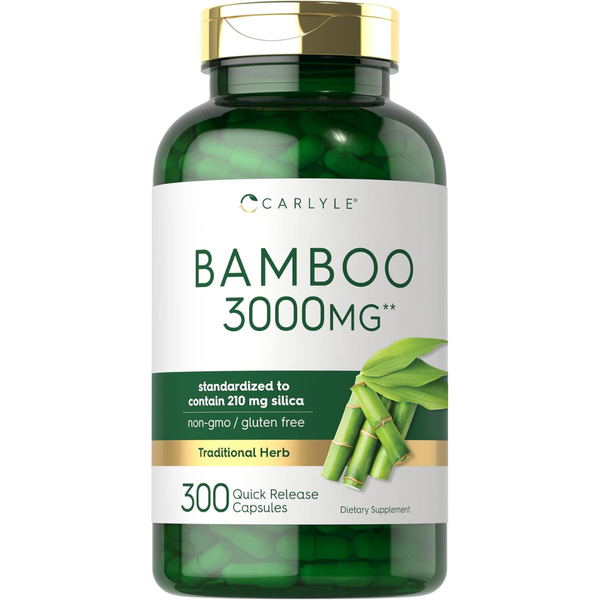 سيليكا 210 ملغم طبيعية من خلاصة الخيزران يعادل 3000 ملجم 300 كبسولة Carlyle Bamboo Extract (Best Before 01-05-2027)
