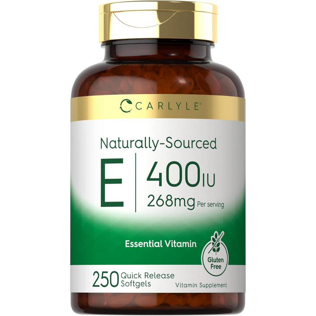 فيتامين اي طبيعي 400 وحدة دولية 250 حبة Carlyle Natural Vitamin E Non-GMO (Best Before 01-06-2027)