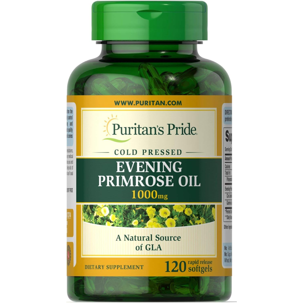 زيت زهرة الربيع المسائية 1000 ملجم 120 حبة Puritan's Pride Evening Primrose Oil with GLA (Best Before 01-02-2029)