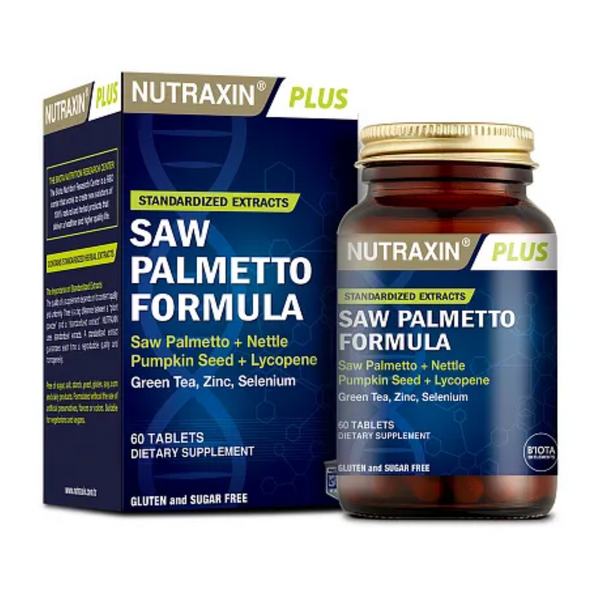 الأفضل للبروستاتا خلاصة بلميط منشاري سوبالميتو  160 ملغم + بذور اليقطين + جذور قراص + الزنك + لايكوبين + خلاصة الشاي الاخضر + سيلينيوم 60 قرص (منتج تركي) Nutraxin Saw Palmetto Formula (Best Before 01-11-2027)