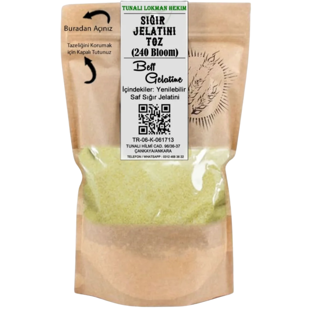 جيلاتين بقري بودرة 300 غرام (منتج تركي) Tunalı Lokman Hekim Beef Gelatin Powder (Best Before 15-01-2027)
