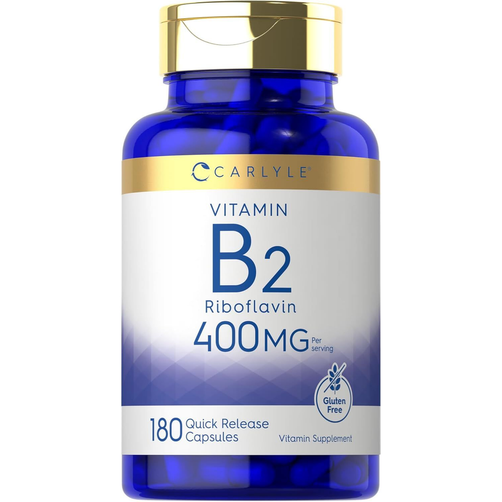 فيتامين ب2 ريبوفلافين 100 ملجم 180 كبسولة Carlyle Vitamin B2 Riboflavin Non-GMO (Best Before 01-04-2027)