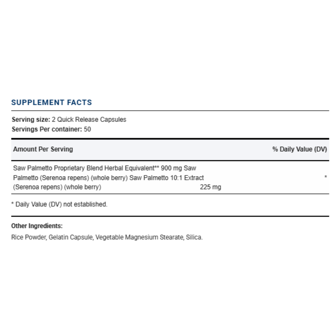 بلميط منشاري سو بالميتو 450 ملغم 100 كبسولة Lindberg Saw Palmetto Complex Non-GMO (Best Before 01-11-2027)